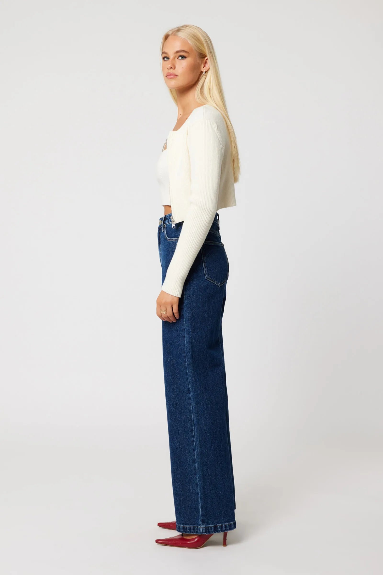 A BRAND TARA JEANS - 94 WIDE - DARK BLUE