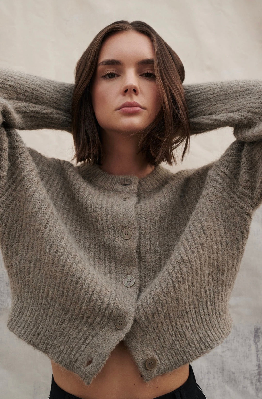 NUDE LUCY NIXON CROPPED CARDIGAN