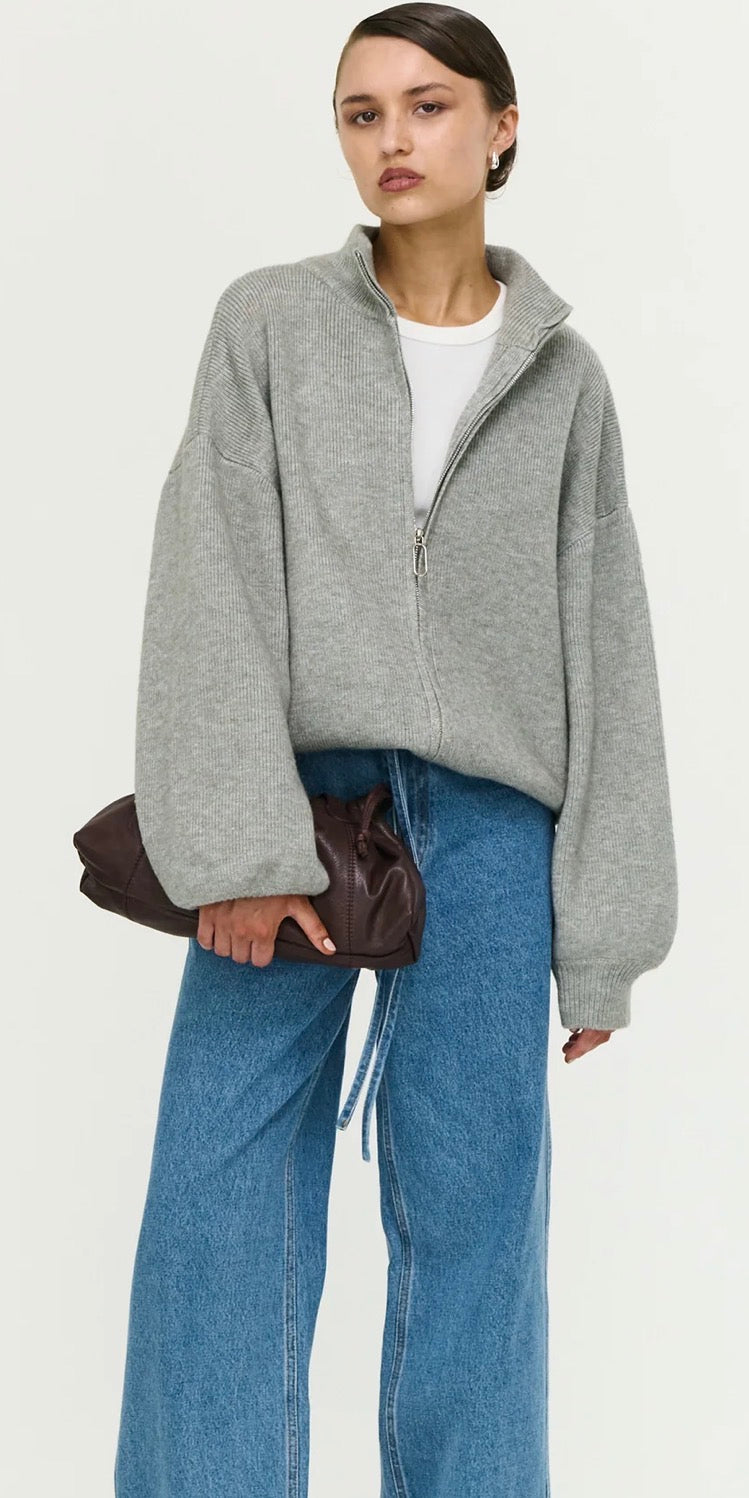 HARLOW OVERSIZED ZIP CARDI