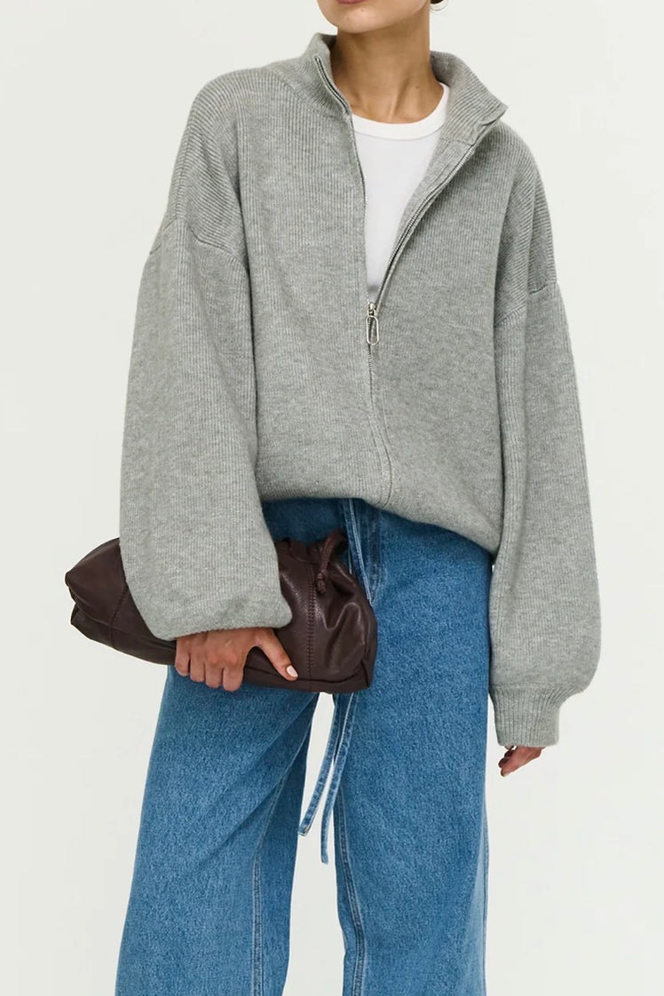 HARLOW OVERSIZED ZIP CARDI