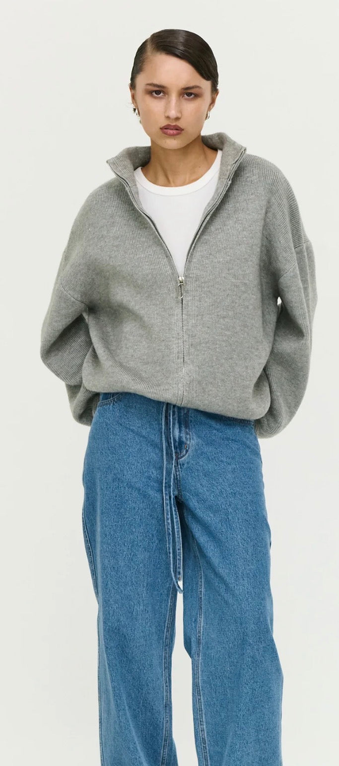 HARLOW OVERSIZED ZIP CARDI