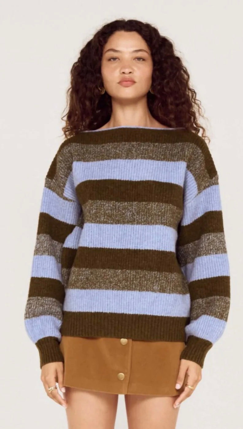 MINKPINK STRIPE BOAT NECK JUMPER