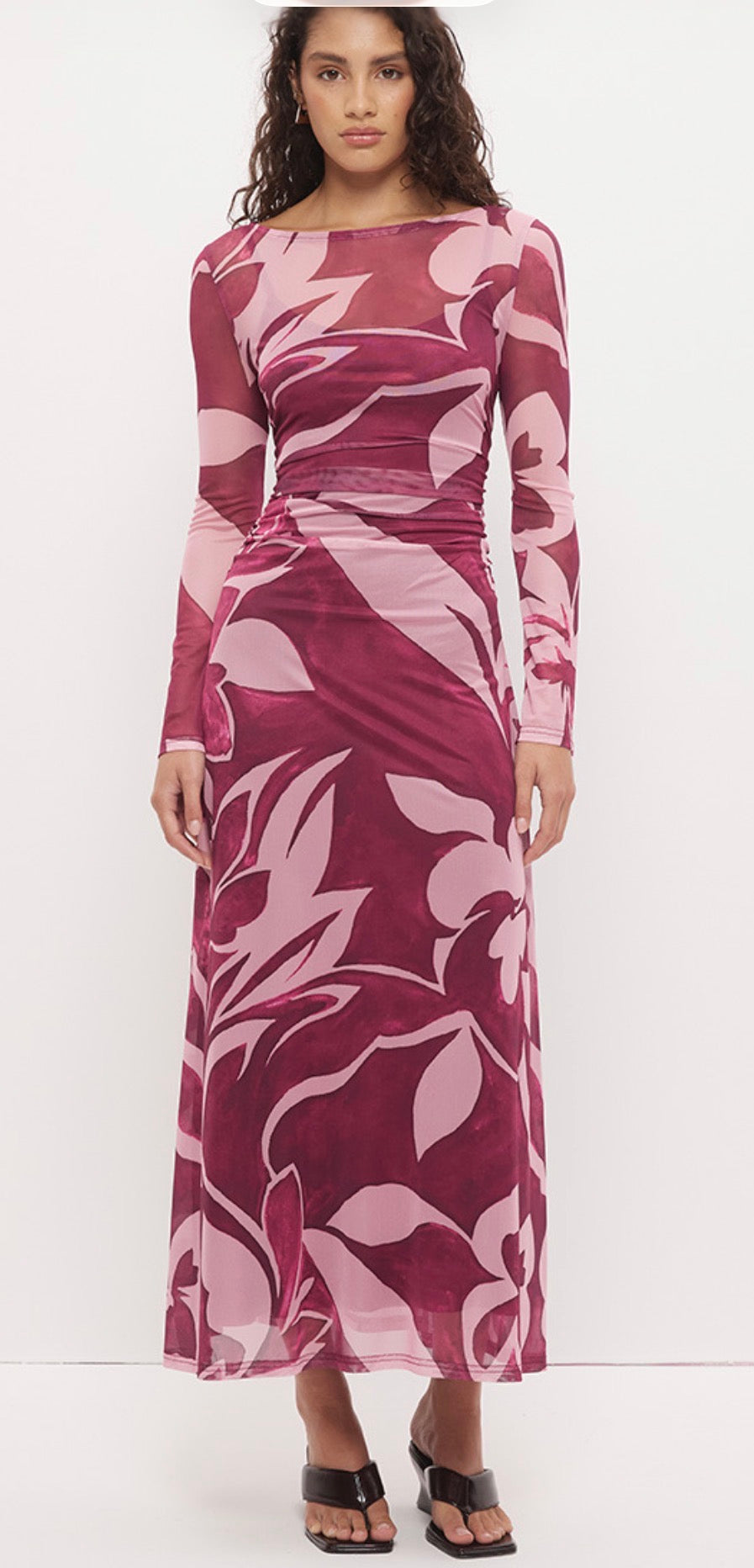 MONRENN PETA SHEER MAXI DRESS