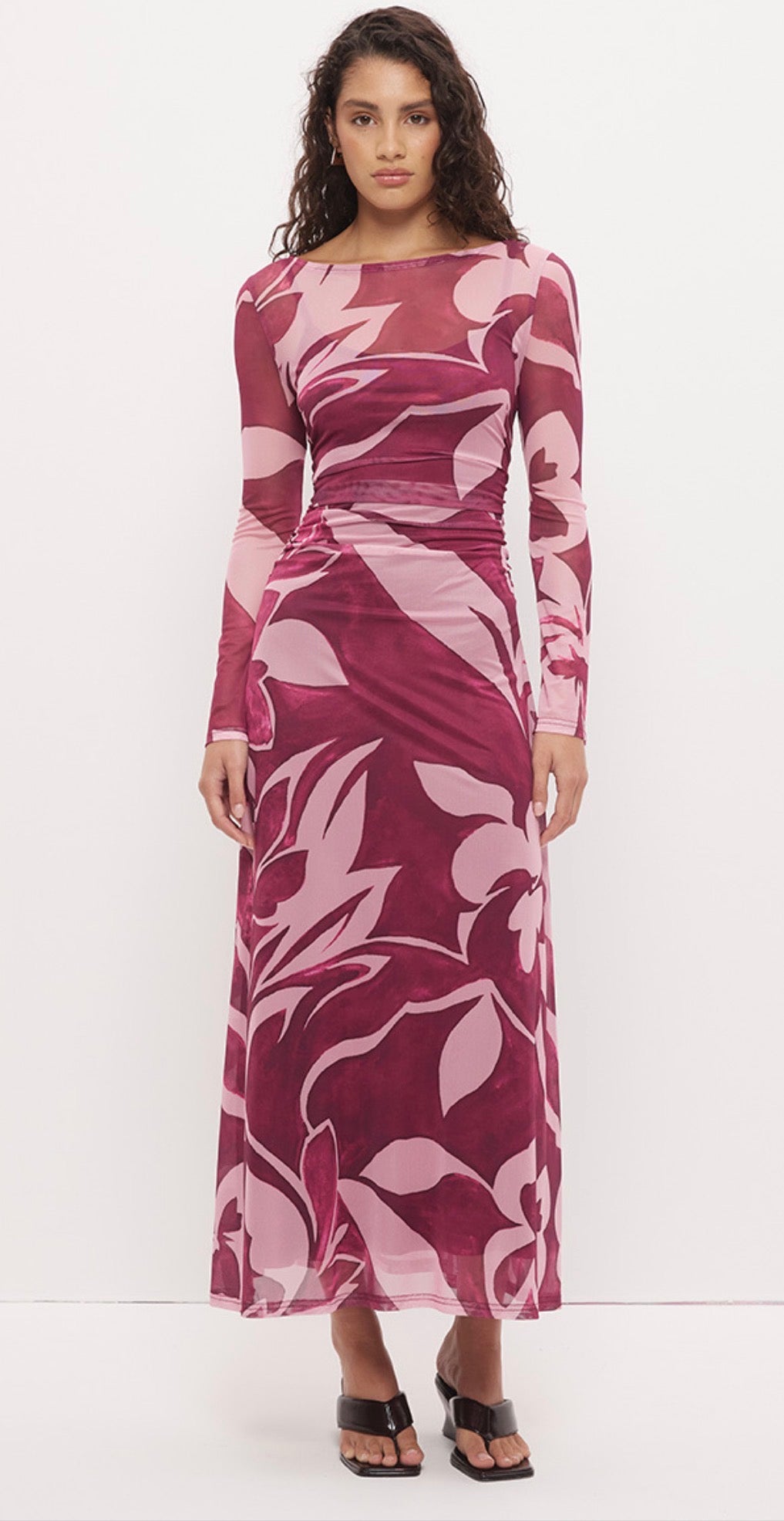 MONRENN PETA SHEER MAXI DRESS