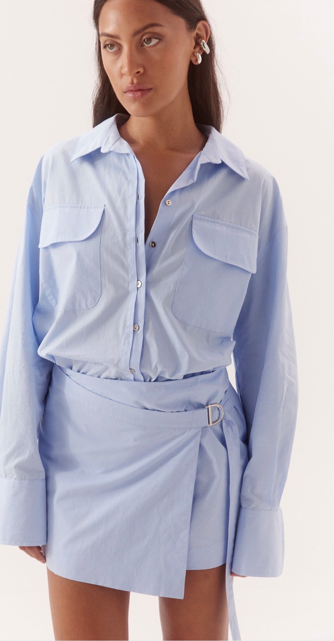 SOVERE BLUME COMBO SHIRT DRESS