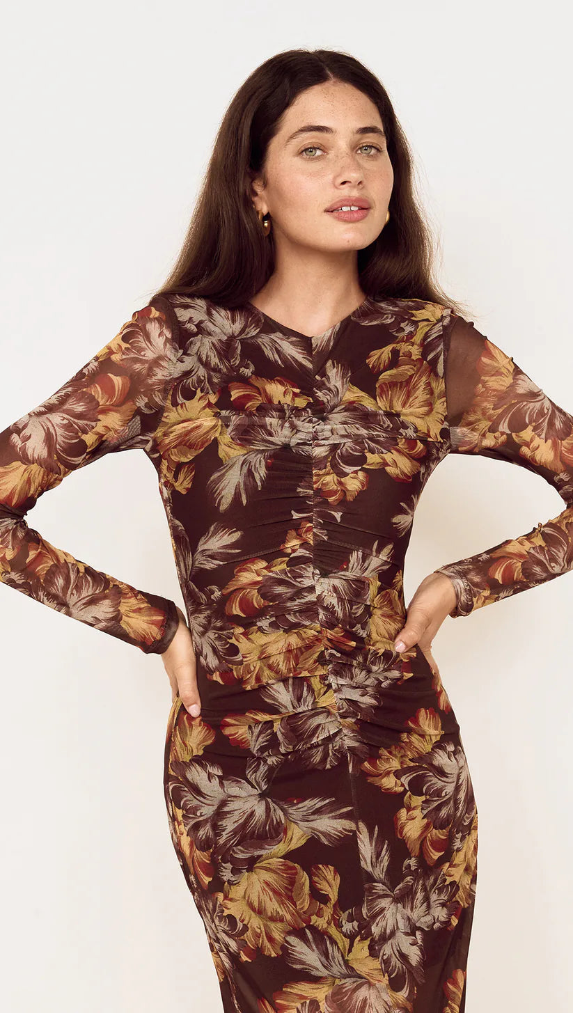 MINKPINK TAHLIA MESH MIDI DRESS