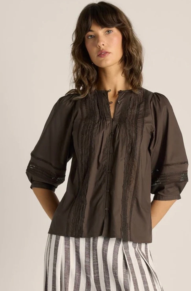 FATE AND BECKER FREYA LACAE TRIM BLOUSE