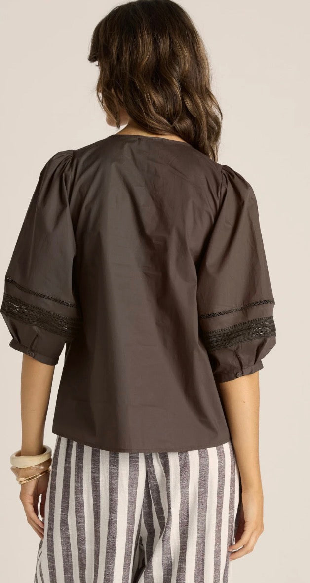 FATE AND BECKER FREYA LACAE TRIM BLOUSE