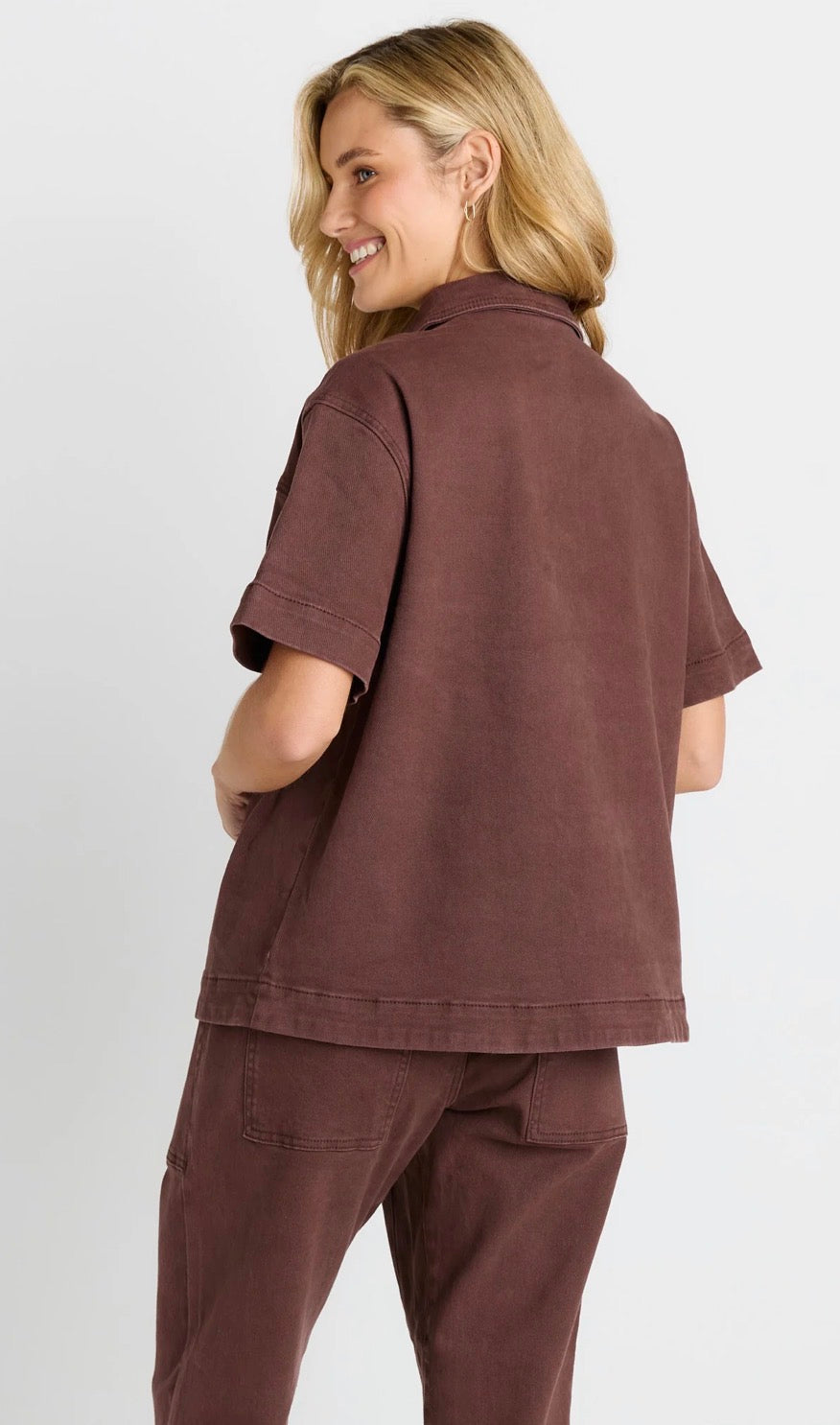 QUINN CHOCOLATE DENIM SHIRT