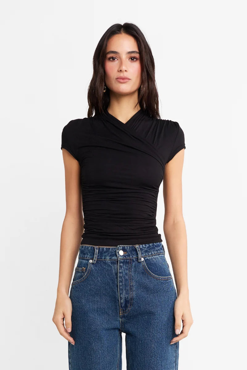 MADISON THE LABEL ADALIA CAP SLEEVE TOP
