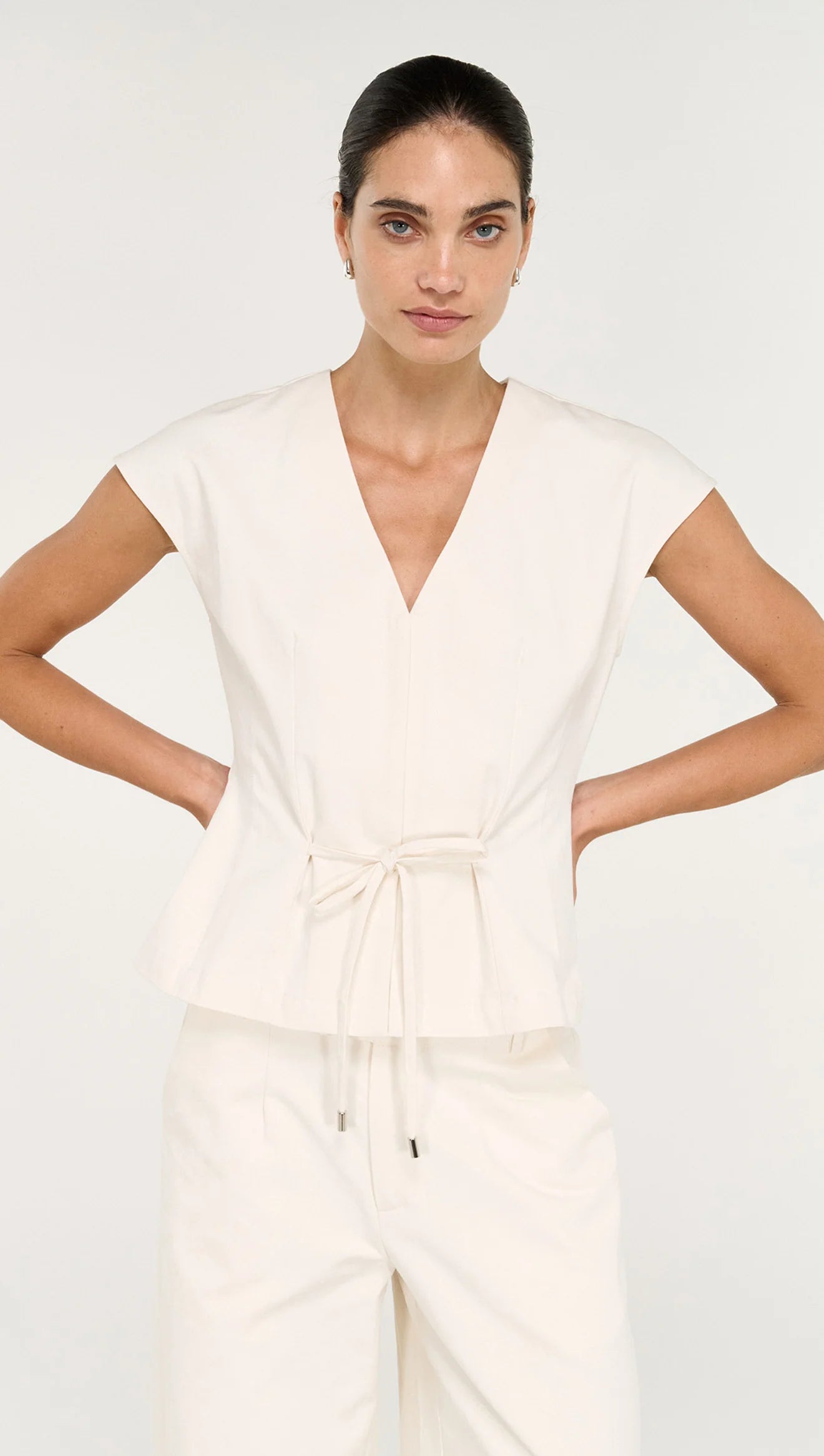STAPLE ROSELLE TIE FRONT TOP