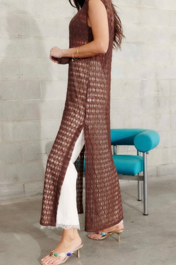 PEACH AND PARLA SOLANA MESH MAXI
