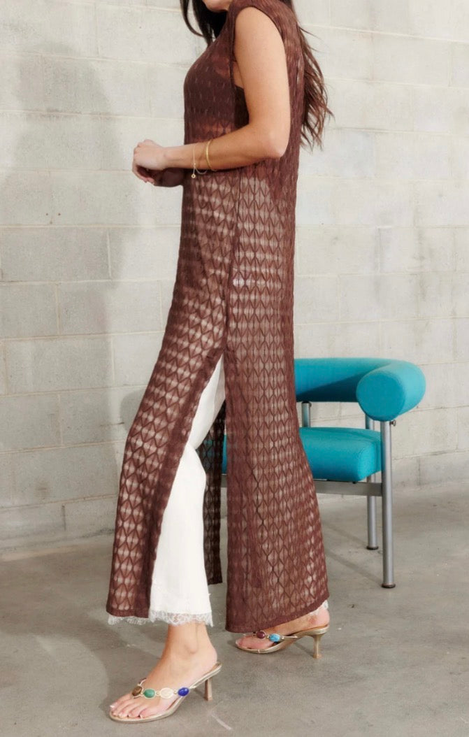 PEACH AND PARLA SOLANA MESH MAXI