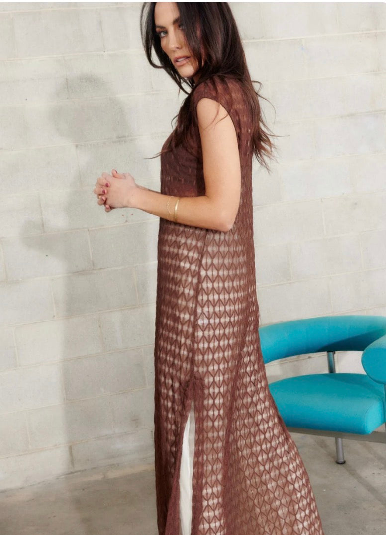 PEACH AND PARLA SOLANA MESH MAXI