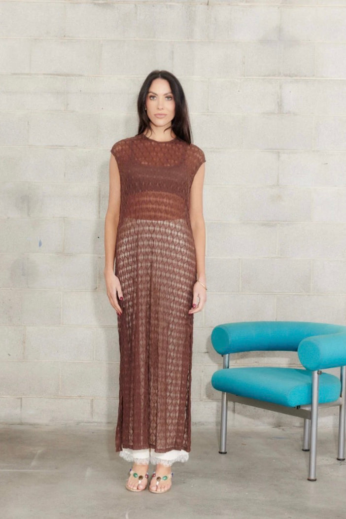 PEACH AND PARLA SOLANA MESH MAXI