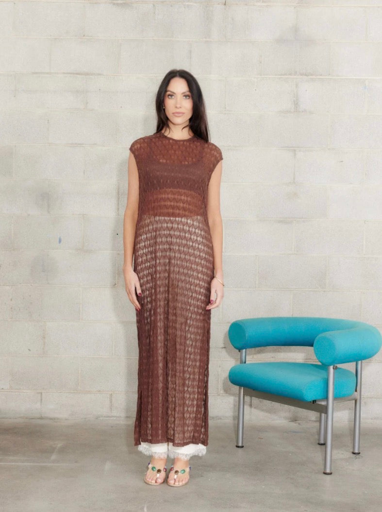 PEACH AND PARLA SOLANA MESH MAXI