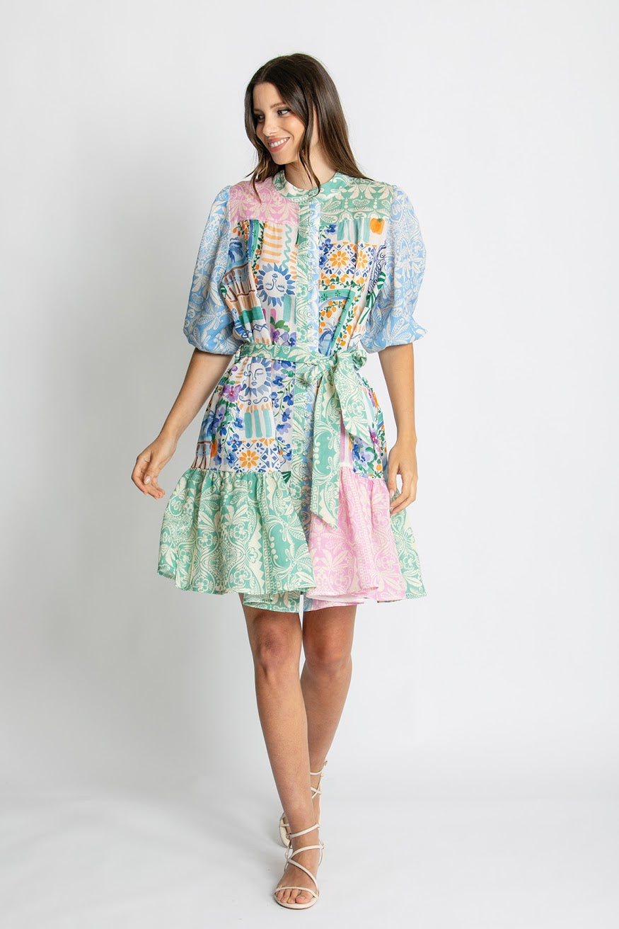 Kachel Riley floral short dress, lightweight summer fabric