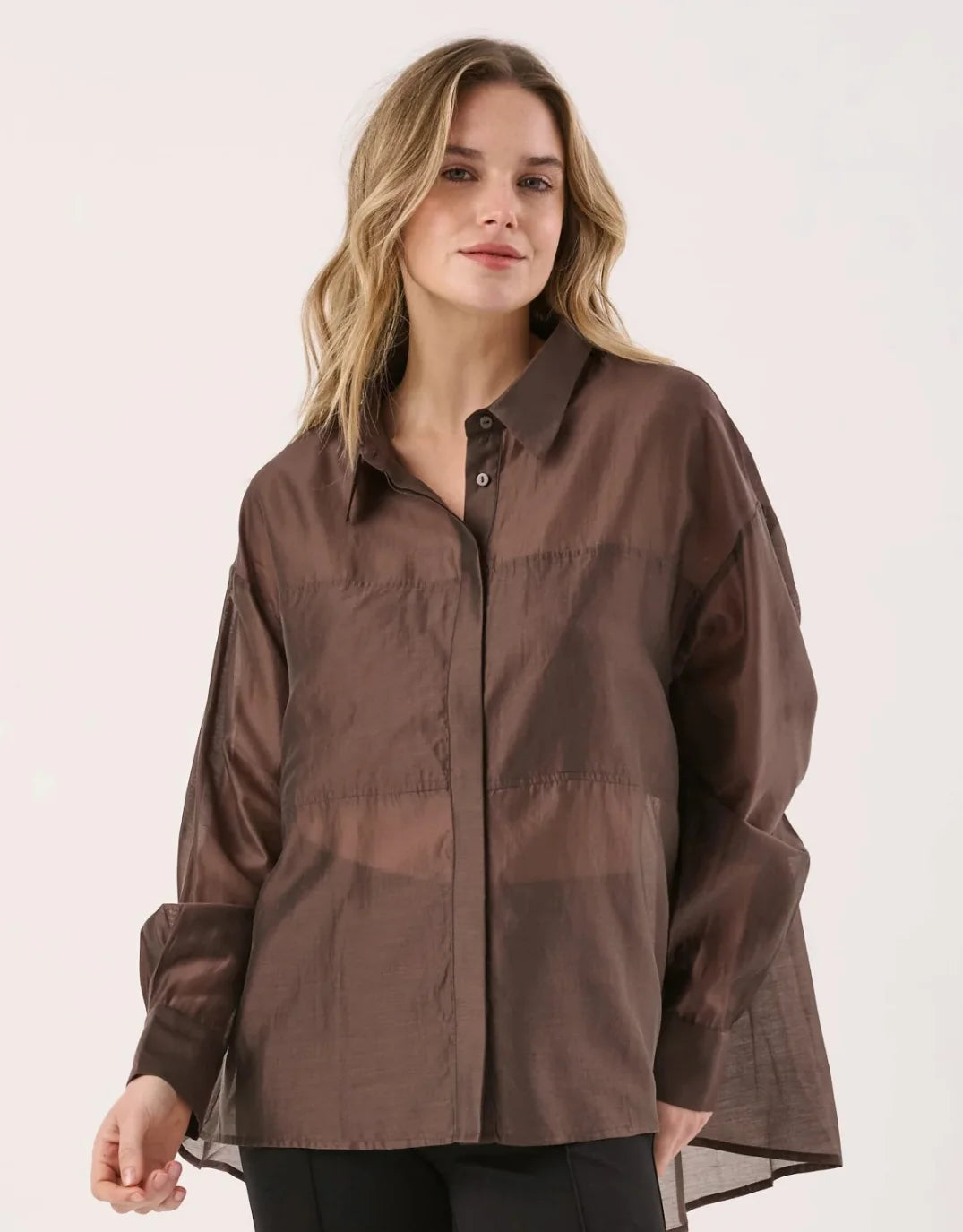 VAL OVERSIZED SHIRT - CHOCOLATE
