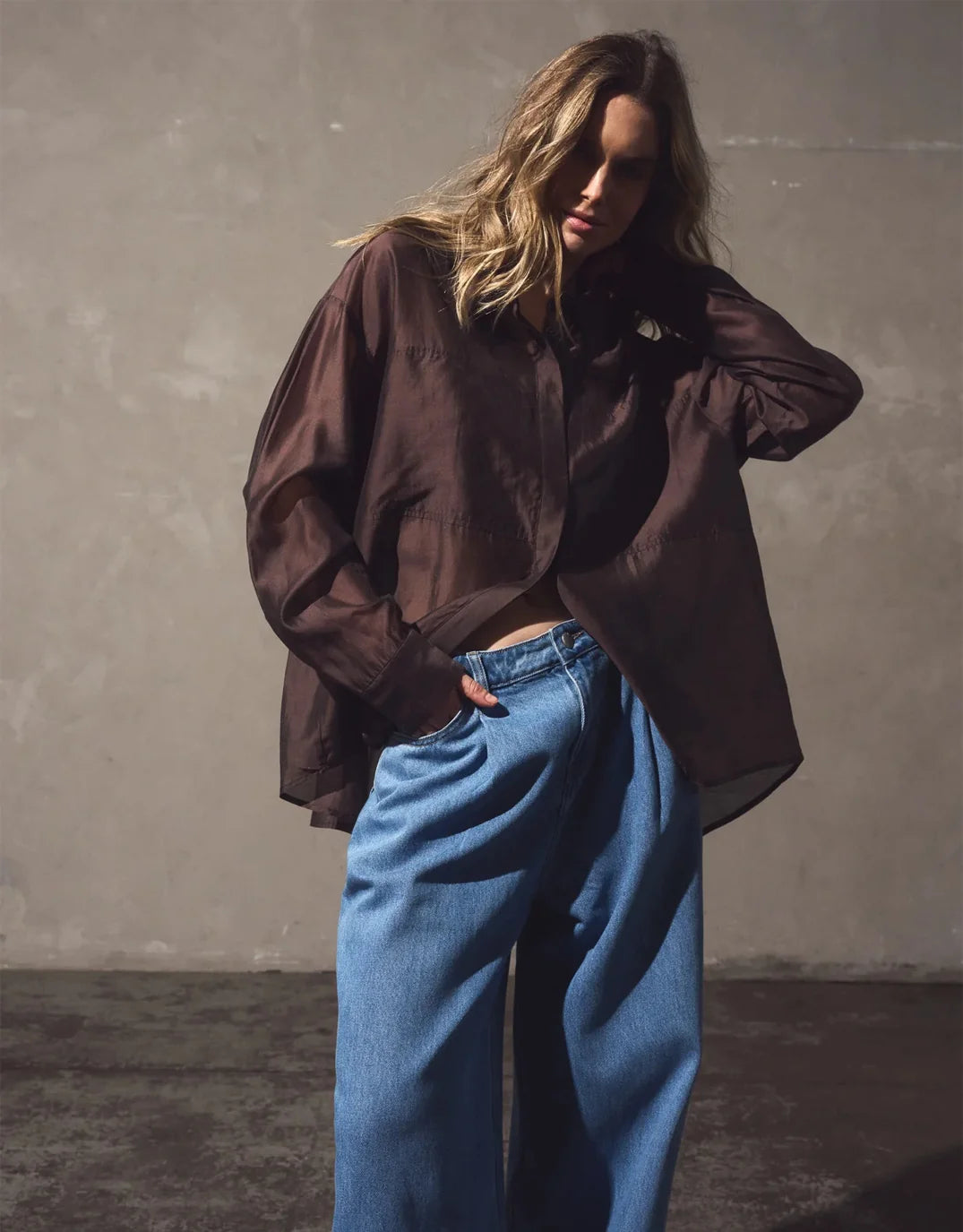 VAL OVERSIZED SHIRT - CHOCOLATE