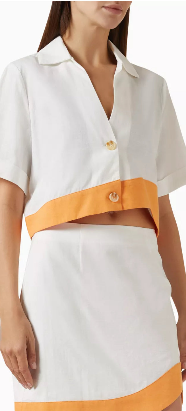 MINKPINK ALORA WAVE CROP SHIRT