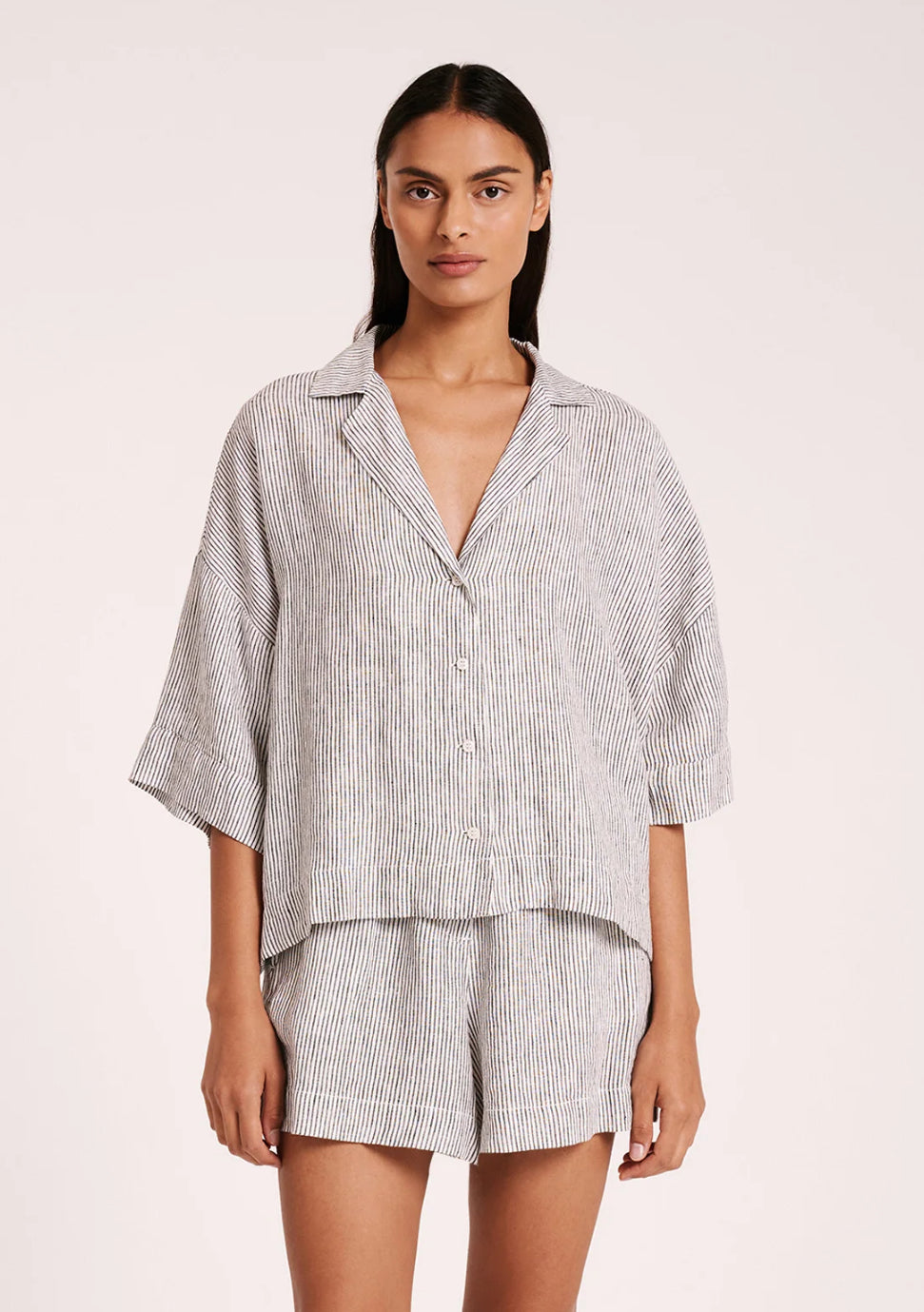 NUDE LUCY STRIPE LINEN SHIRT