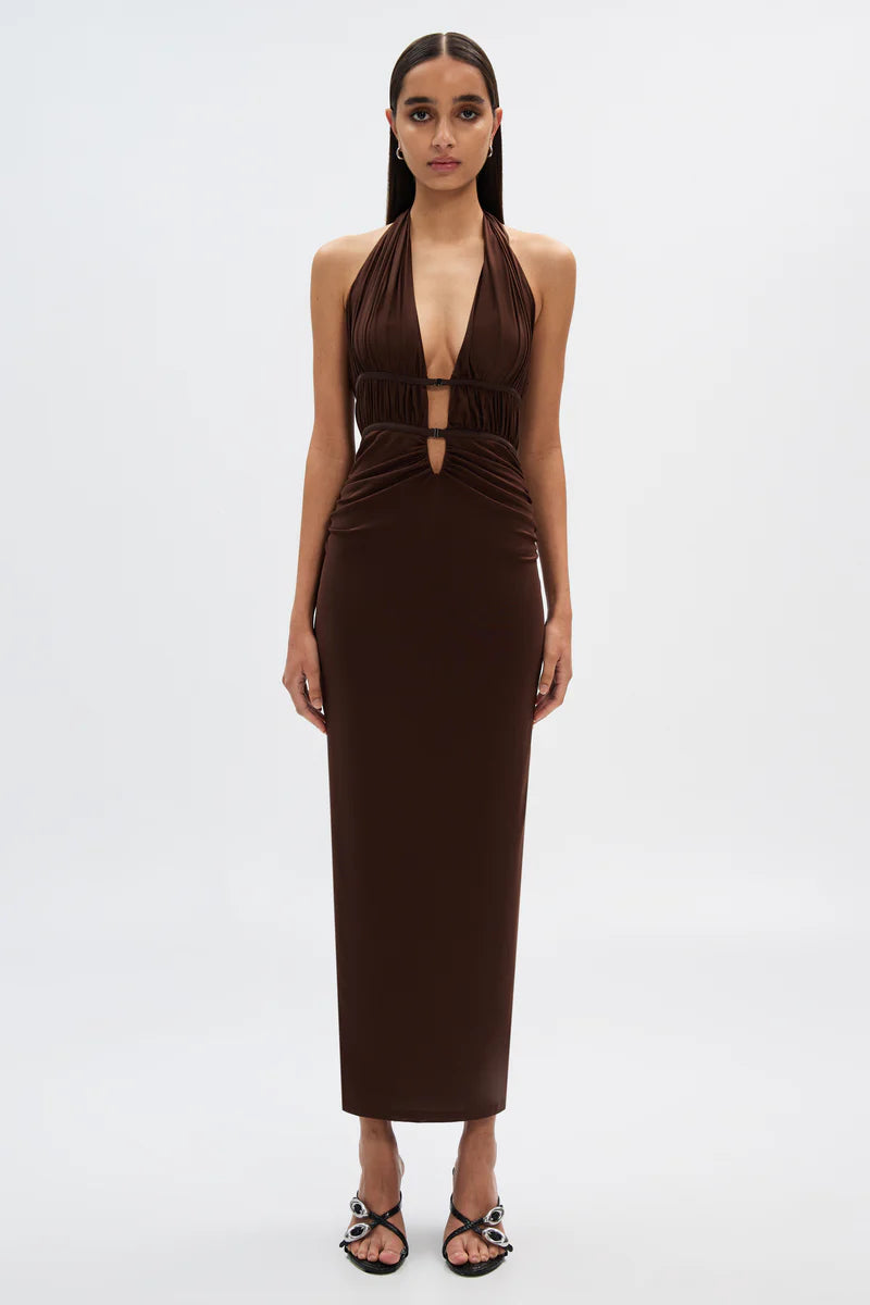 MISHA CELINE MESH MIDI DRESS