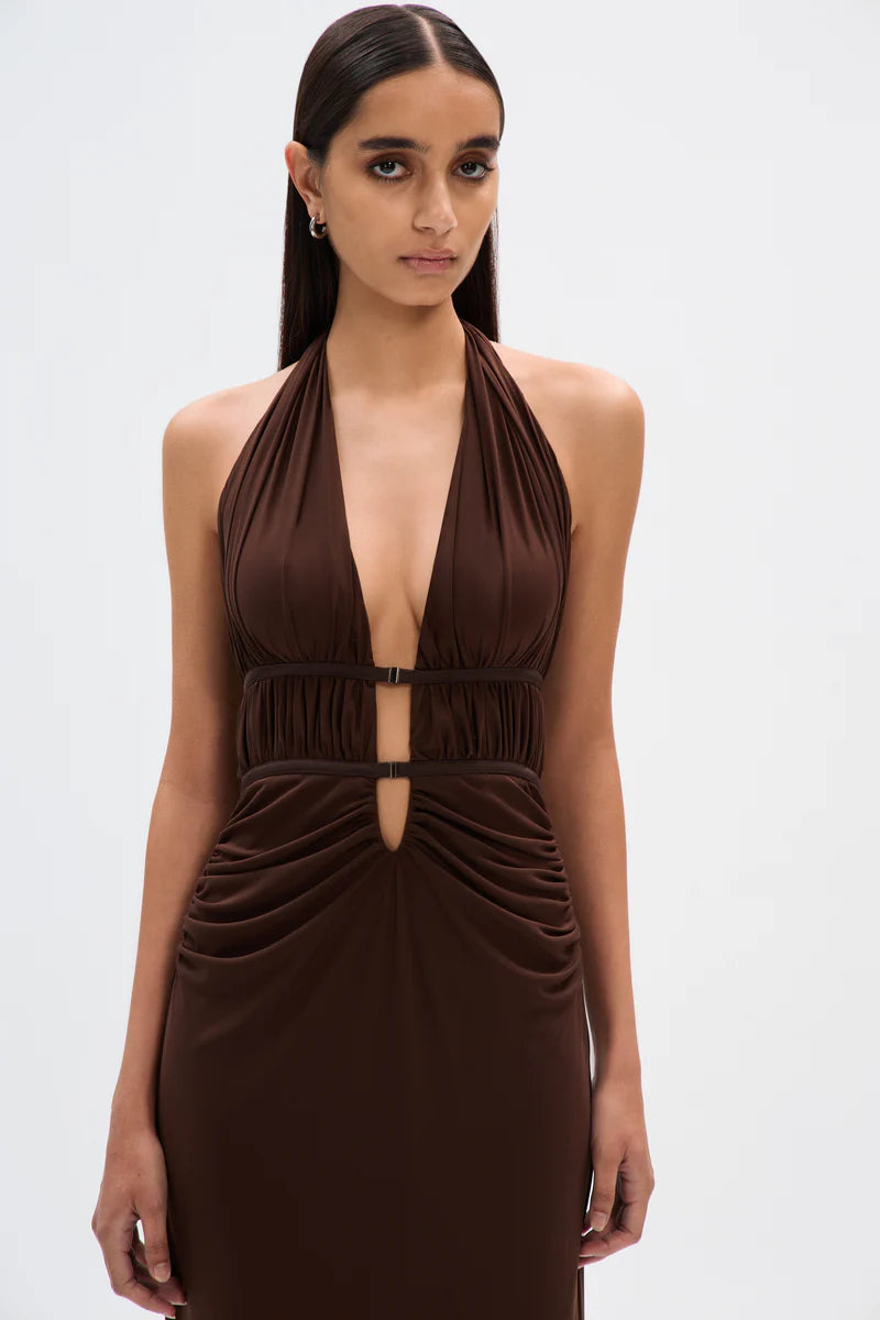 MISHA CELINE MESH MIDI DRESS