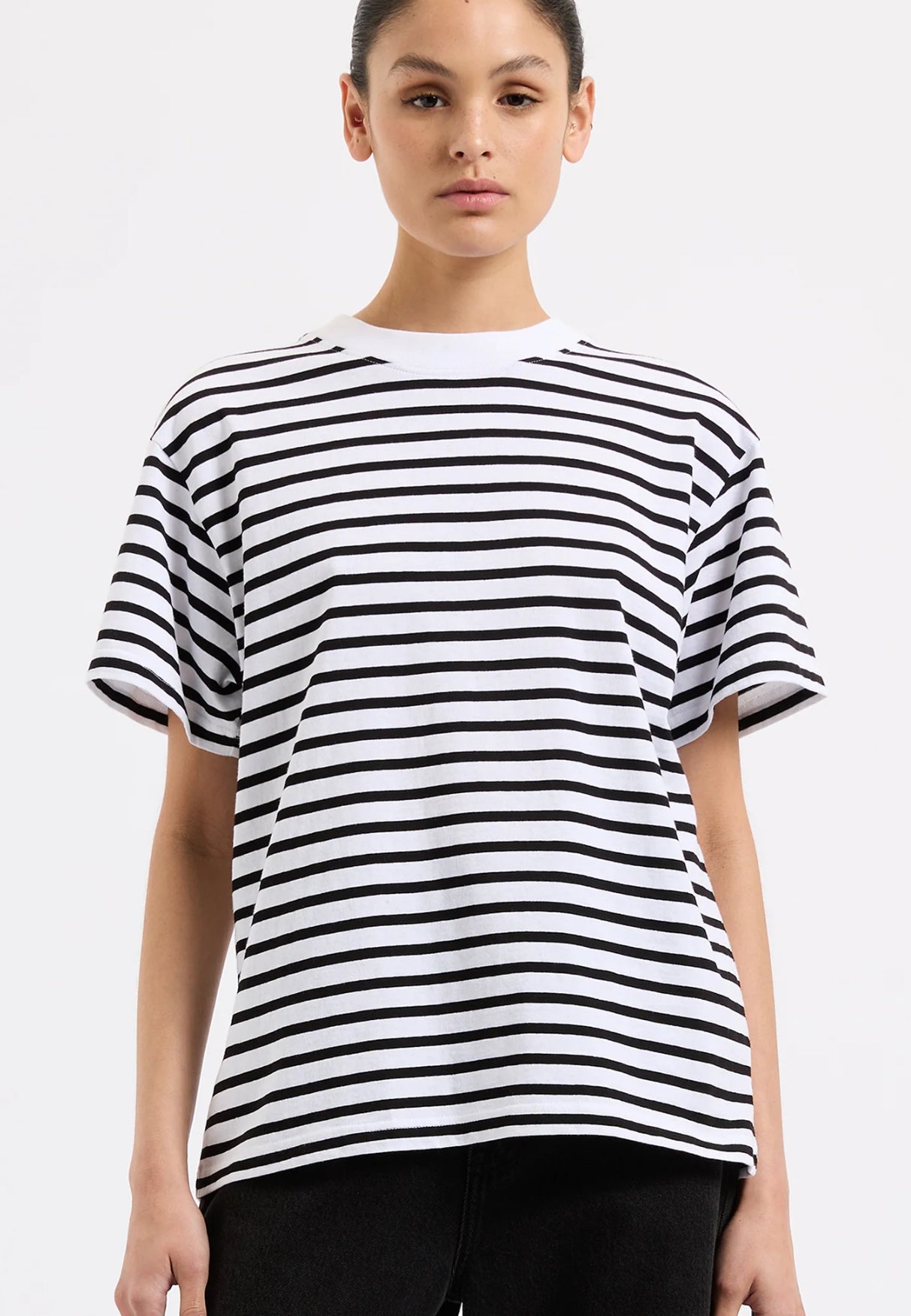 NUDE LUCY ORGANIC STRIPED BOYFRIEND TEE