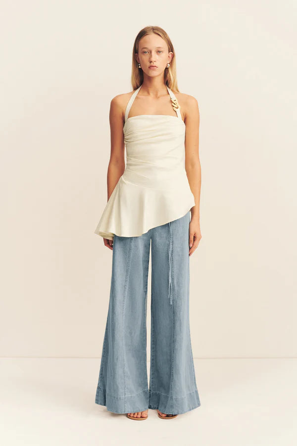 SHONA JOY HADLEY DRAPED HALTER TOP