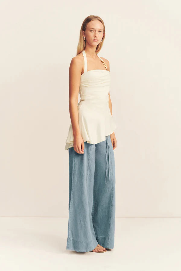 SHONA JOY HADLEY DRAPED HALTER TOP