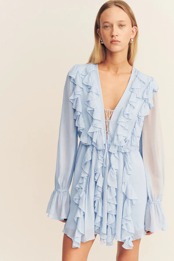 SHONA JOY EMORY RUFFLE MINI DRESS