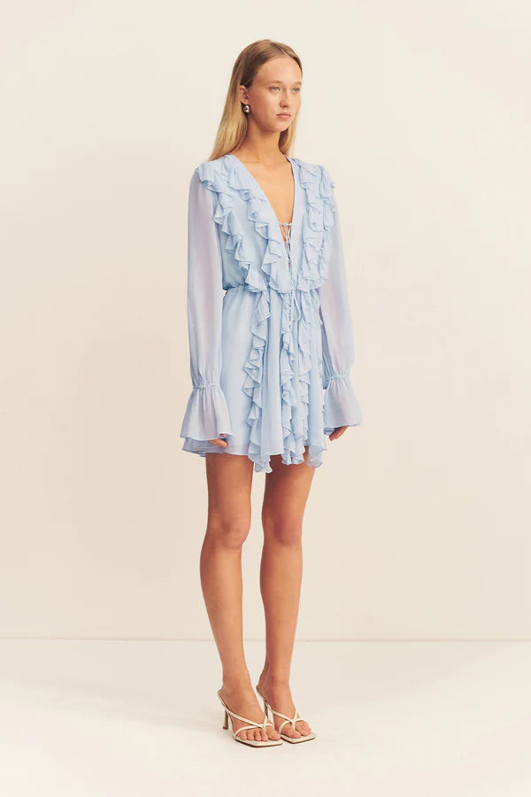 SHONA JOY EMORY RUFFLE MINI DRESS