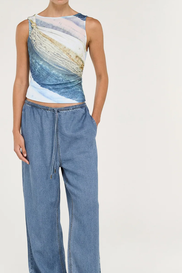 STAPLE THE LABEL TALIA CHAMBRAY RELAXED PANT
